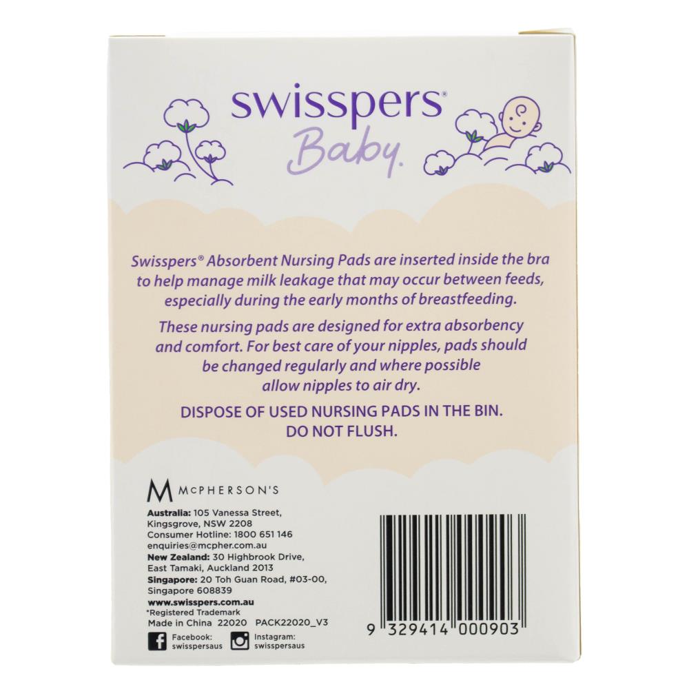 Swisspers Baby Nursing Pads Absorbent 6 x 20Pk (Value Pack 120)