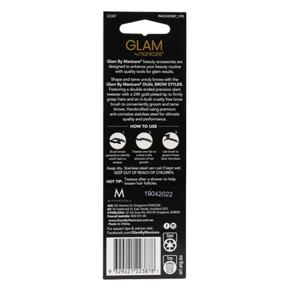 GLAM BY MANICARE DUAL BROW STYLER 24K GOLD PLATED TIP (3x Pack)