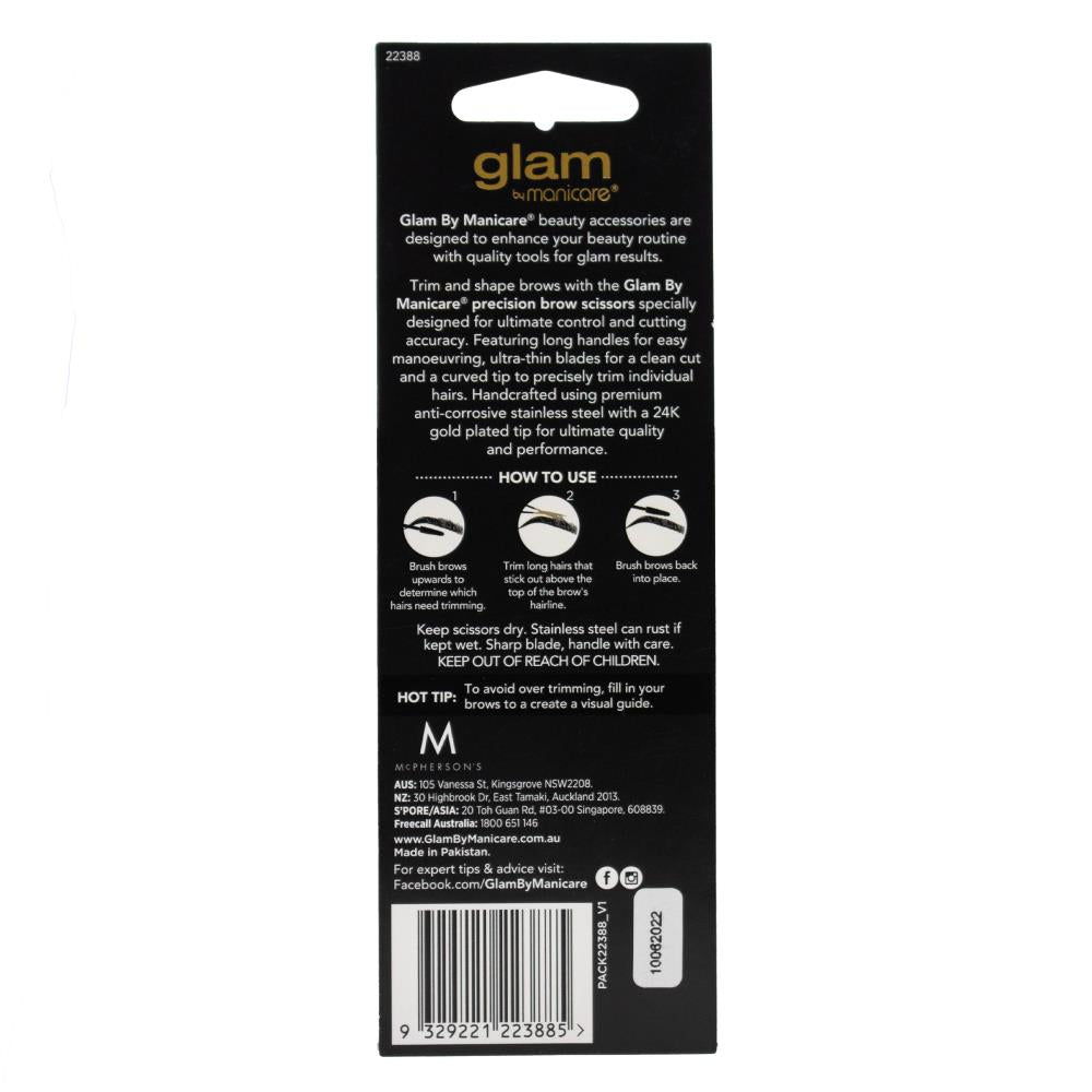 MANICARE BY GLAM PRECISION BROW SCISSORS (3 x Pack)