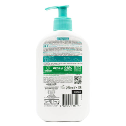 GARNIER 250mL CREAM CLEANSER SKIN ACTIVE SOOTHING HYALURONIC ALOE HYDRATES AND SOOTHES DEHYDRATED SKIN (6x Pack)