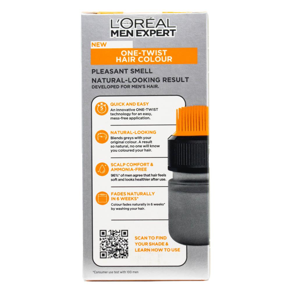 LOREAL MEN EXPERT ONE TWIST HAIR COLOUR 04 MEDIUM BROWN (3x Pack)