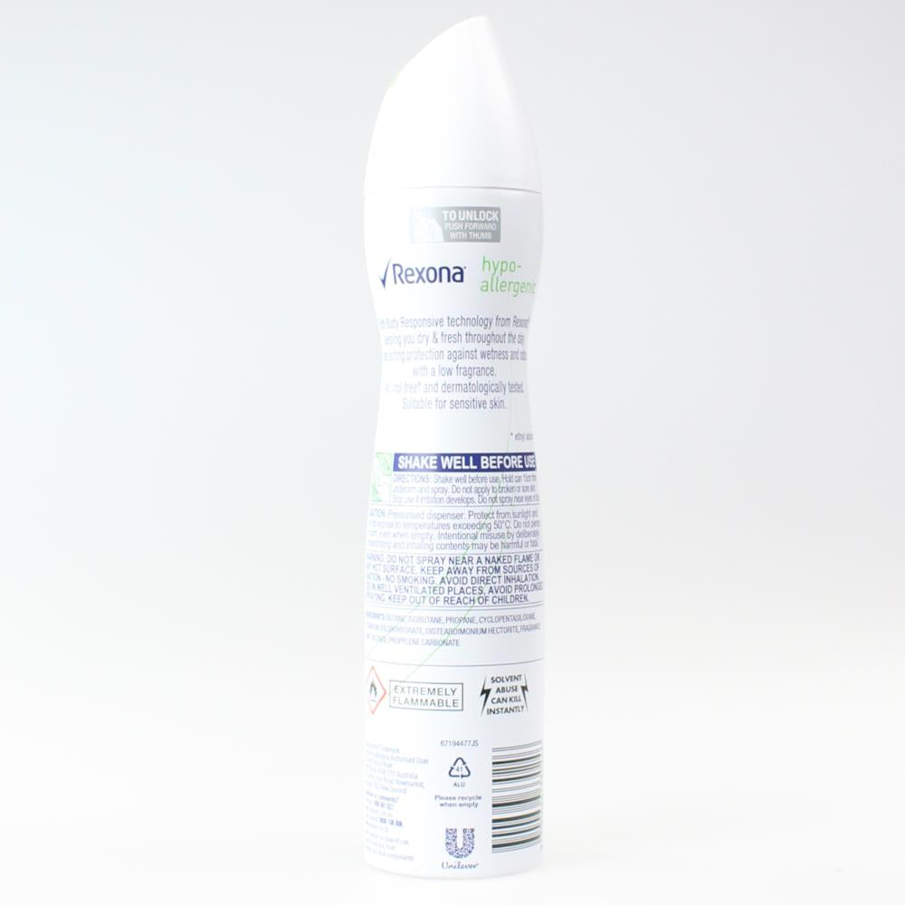 Rexona 150g Deodorant Women Hypo-Allergenic Body Spray (6 Pack)