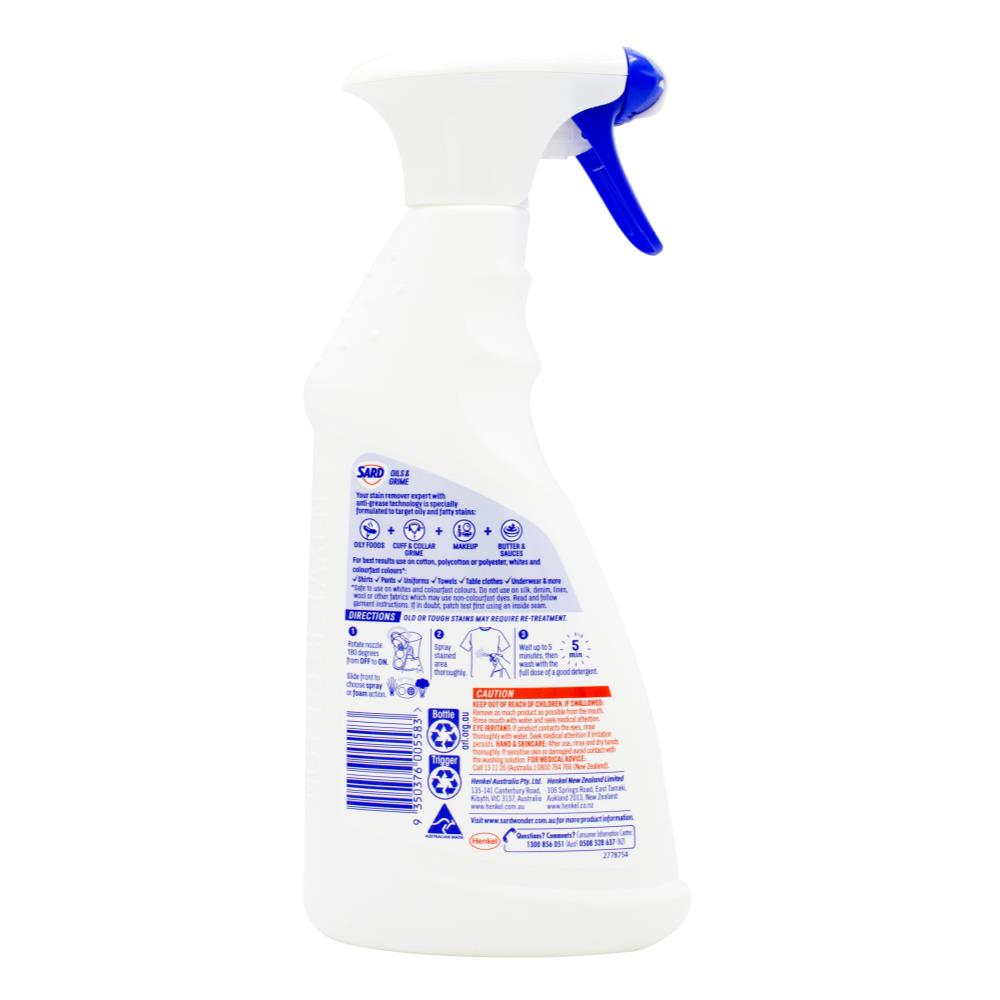 SARD 420mL OILS & GRIME STAIN REMOVER SPRAY (6xPack)