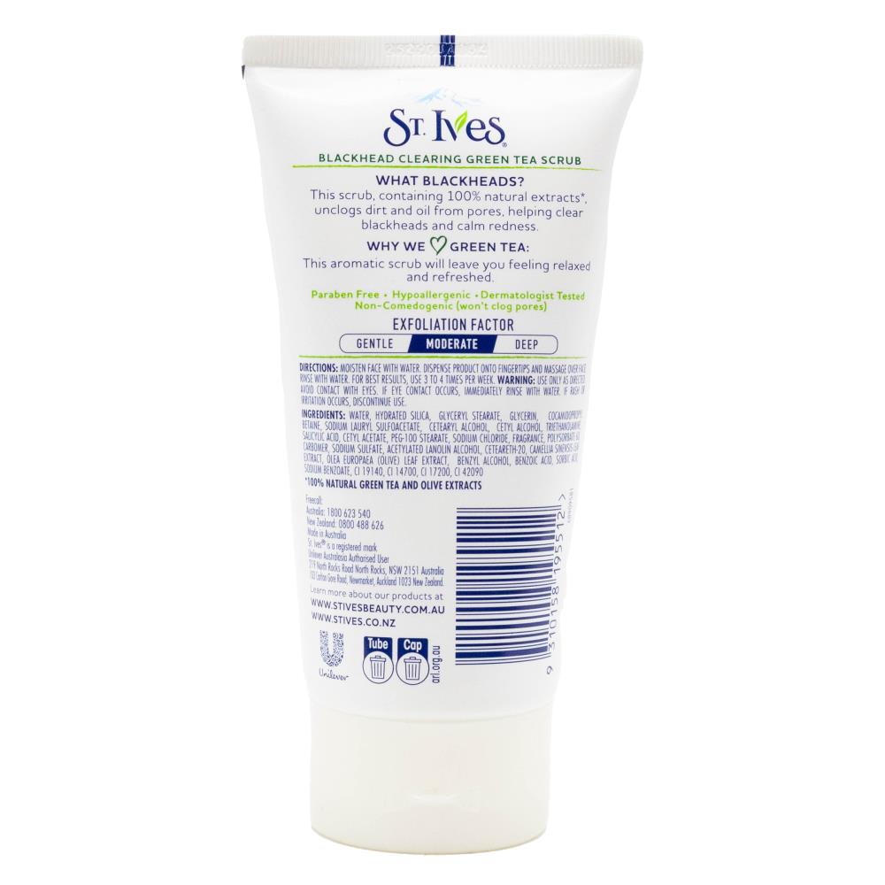 St Ives Blackhead Clearing Green Tea Scrub Salicylic Acid 150mL (6 Pack)