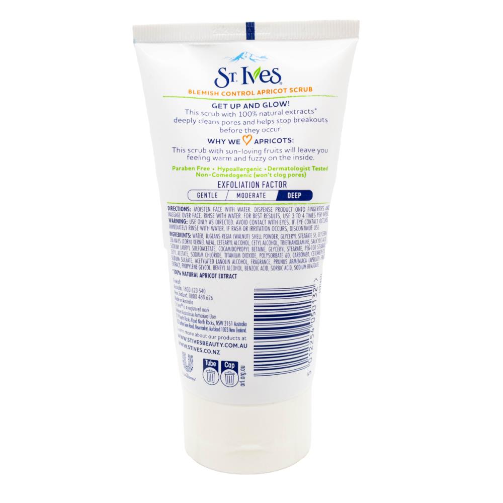 St Ives 150mL Acne Cleanser Scrub Blemish Control Apricot (6 Pack)