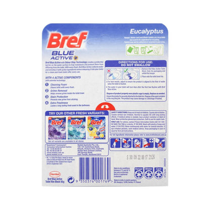 Bref Toilet Cleaner Cage Blue Active Odour Stop Eucalyptus 50g (6 Pack)