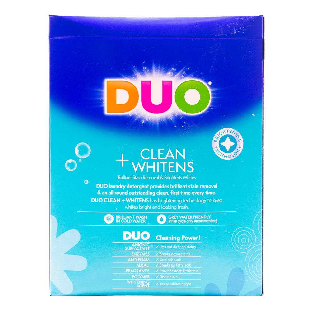 Duo 2kg Laundry Powder Front & Top Loader Cleans+whitens Opti Brightener System Linen Fresh ( 6x Pack )