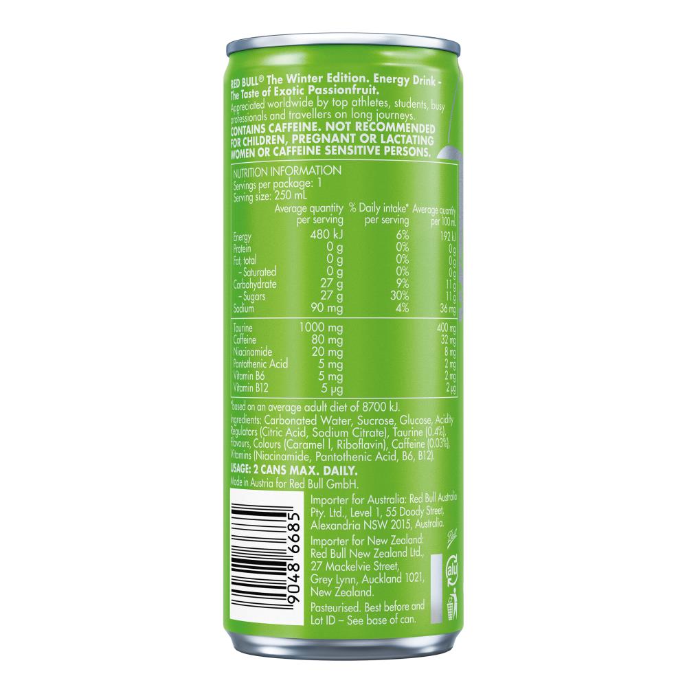Red Bull Winter Edition Exotic Passionfruit 250mL – Pack of 12