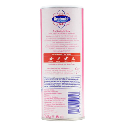 NEUTRADOL CARPET FRESHENER AND DEODORIZER FRESH PINK 350g (12x Pack)