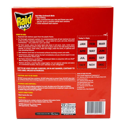 Raid Cockroach Baits Max Child Resistant Bait Station 2.5g (8 Pack)