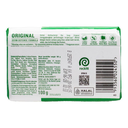 DETTOL 60g SOAP BAR ANTIBACTERIAL GERM DEFENSE FORMULA ORIGINAL (24xPack)