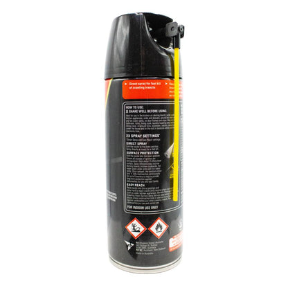 MORTEIN 250g CRAWLING INSECT SURFACE SPRAY POWER GUARD 2X SPRAY EASY REACH (9x Pack)