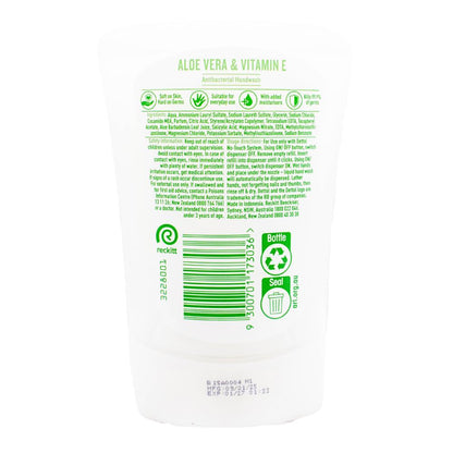 DETTOL 250mL HANDWASH ANTIBACTERIAL NO TOUCH REFILL ALOE VERA AND VITAMIN E (4x Pack)