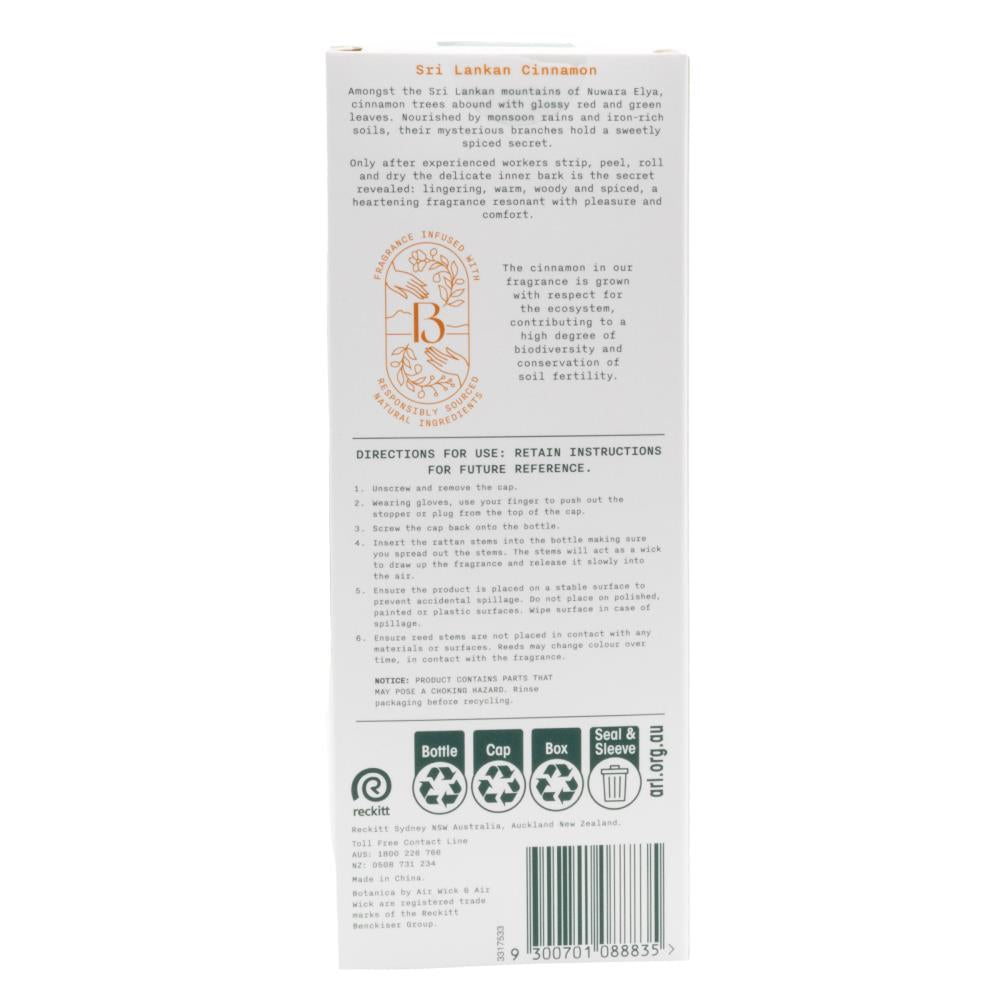Air Wick Botanica Origins Reed Diffuser Sri Lankan Cinnamon 85mL (5 Pack)