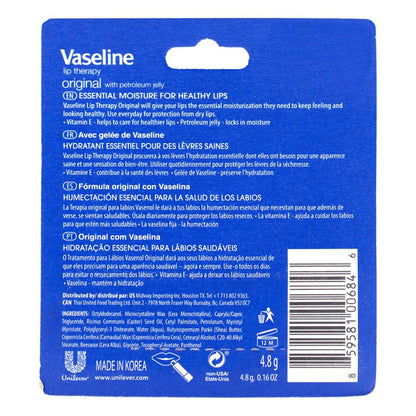 Vaseline 4.8g Lip Therapy Original With Petroleum Jelly (24x Pack)