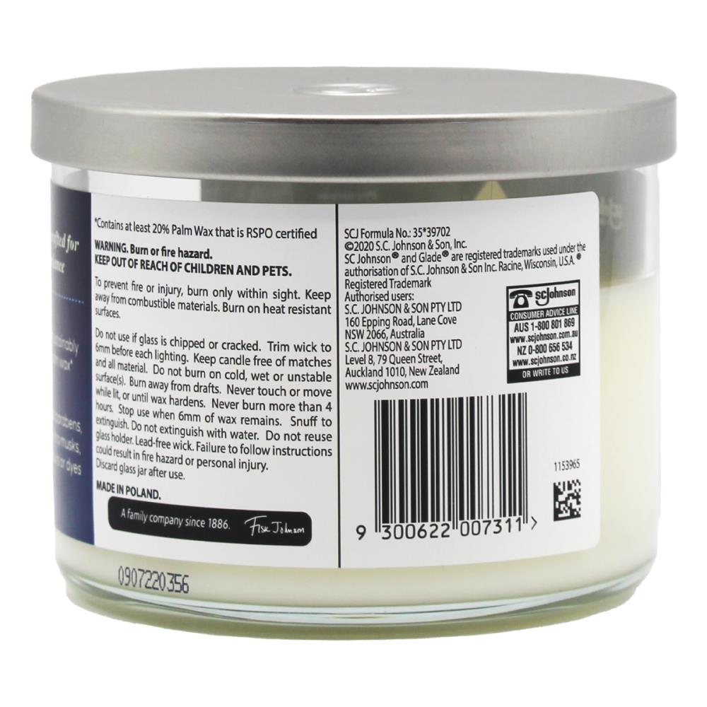 Glade Candle Aromatherapy Peaceful Mind Bergamot And Lemongrass 260g (2x Pack)