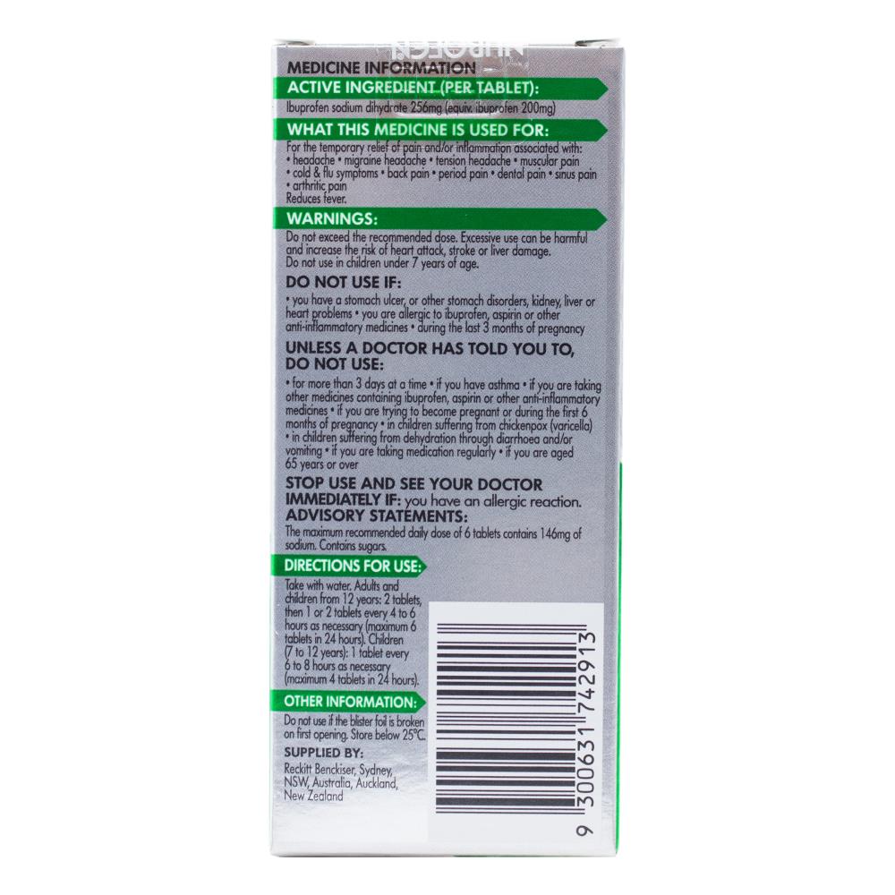 Nurofen Zavance Tablets 12 x 12Pk (144 Tablets)