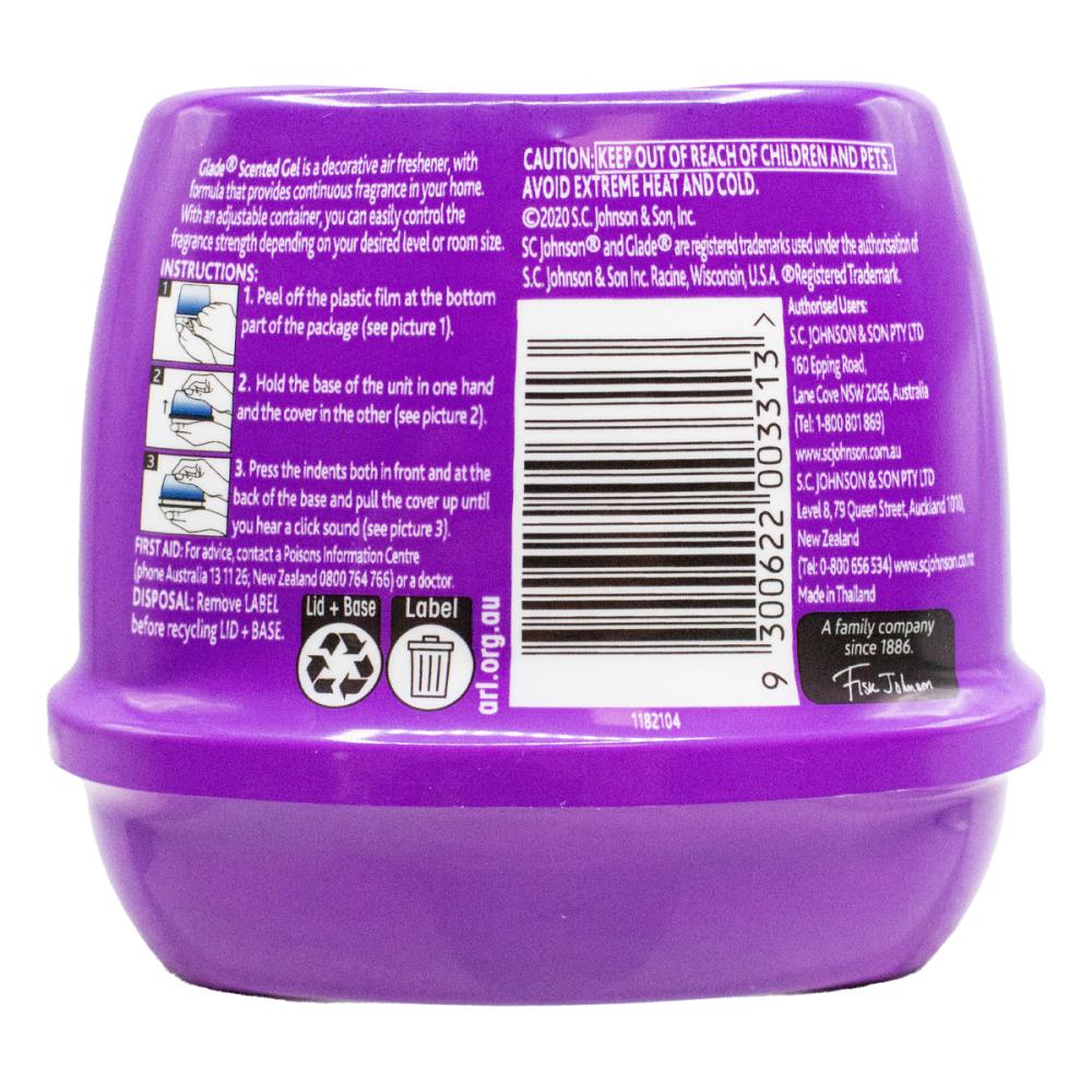 GLADE 180g AIR FRESHENER SCENTED GEL LAVENDER (3x Pack)