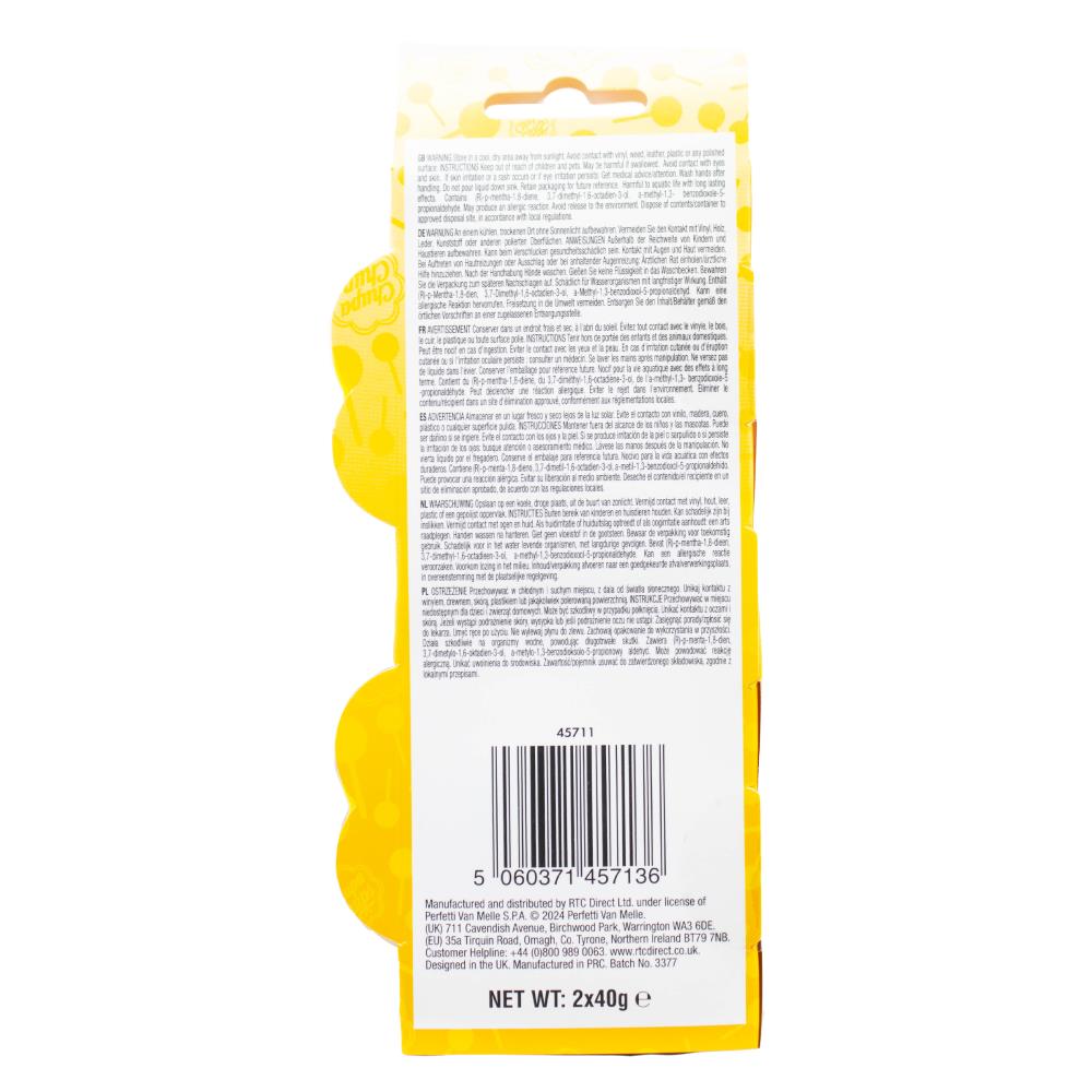 CHUPA CHUPS AIR FRESHENER SOLID GEL ASSORTED x6 GRAPE x6 CHERRY x6 MANGO x6 STRAWBERRY AND CREAM STICK AND TWIST 40g x 2Pk (Value Pack 48)