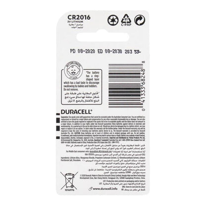 DURACELL LITHIUM COIN BATTERIES CR2016 6 x 2Pk (Value Pack 12)