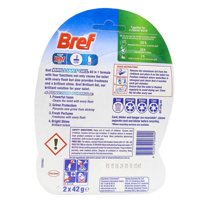 Bref PK2 x 42g Toilet Cage Brilliant Gel All In 1 Spring Rain ( 6PK)