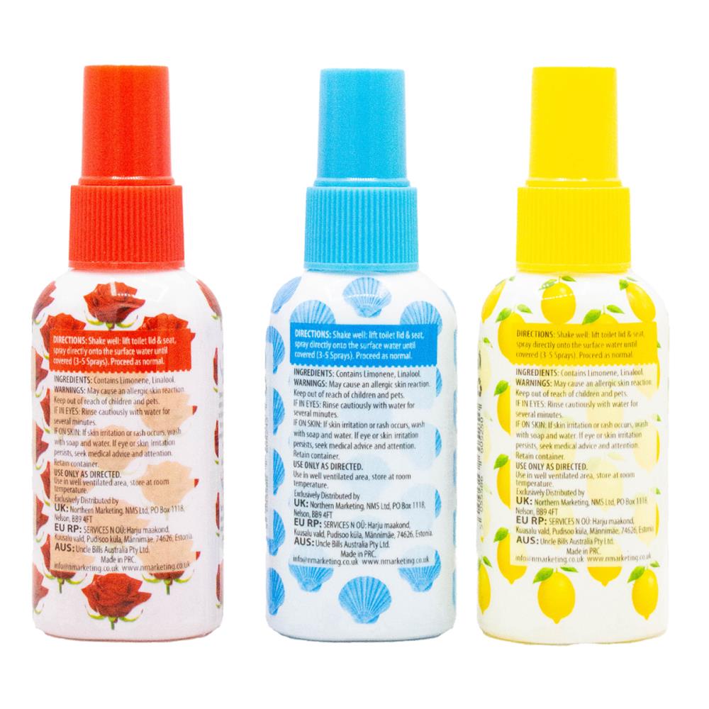 Lumist Toilet Bowl Spray Ast 60mL Rose Bowl x4 Coastal Breeze x10 Citrus Fresh x10 (24xPack)