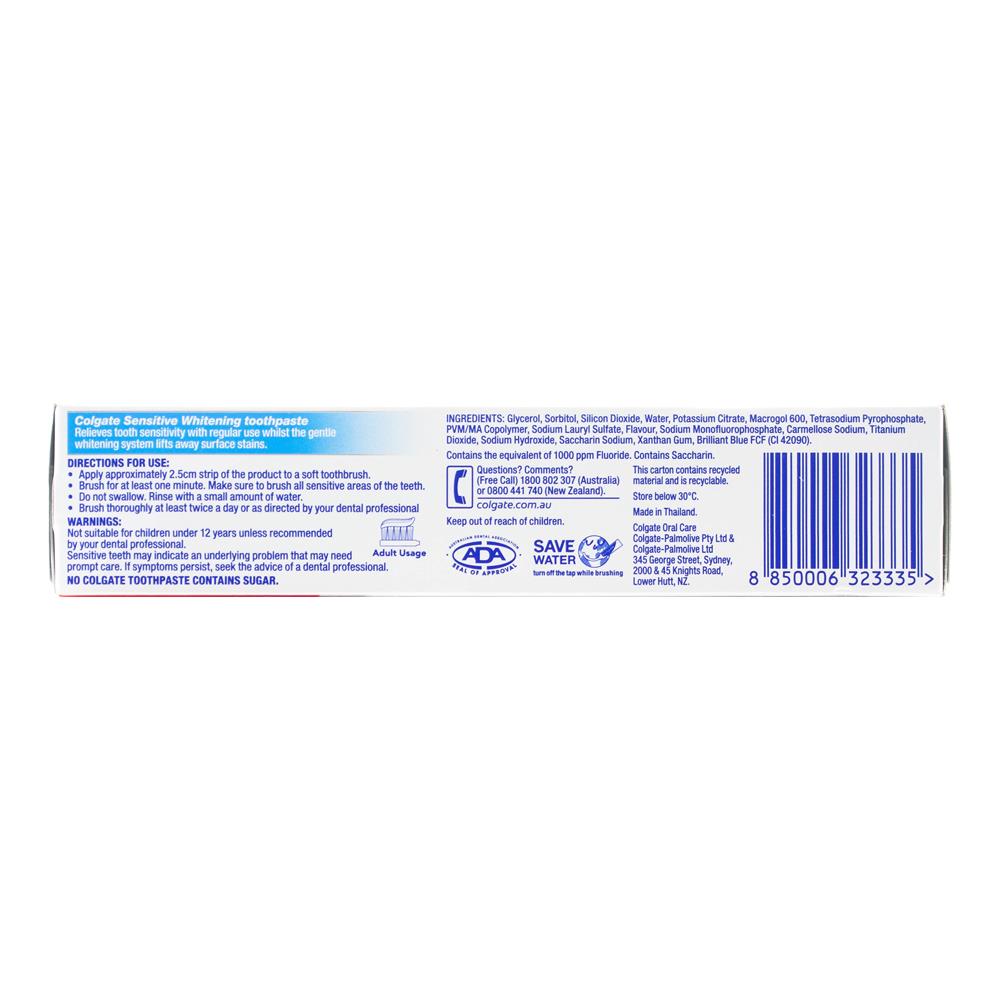 Colgate Toothpaste Sensitive Whitening 110g (12 Pack)
