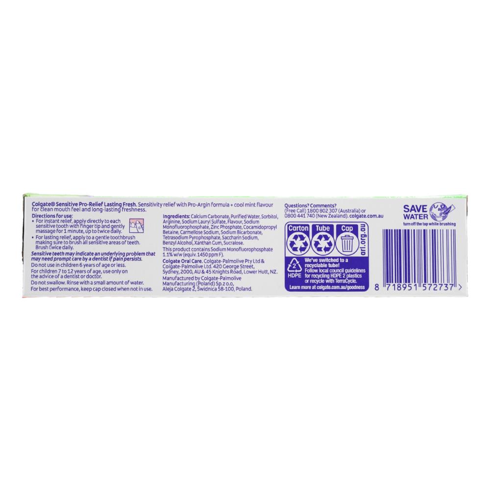 Colgate 110g Toothpaste Sensitive Pro Relief Lasting Fresh (12 Pack)