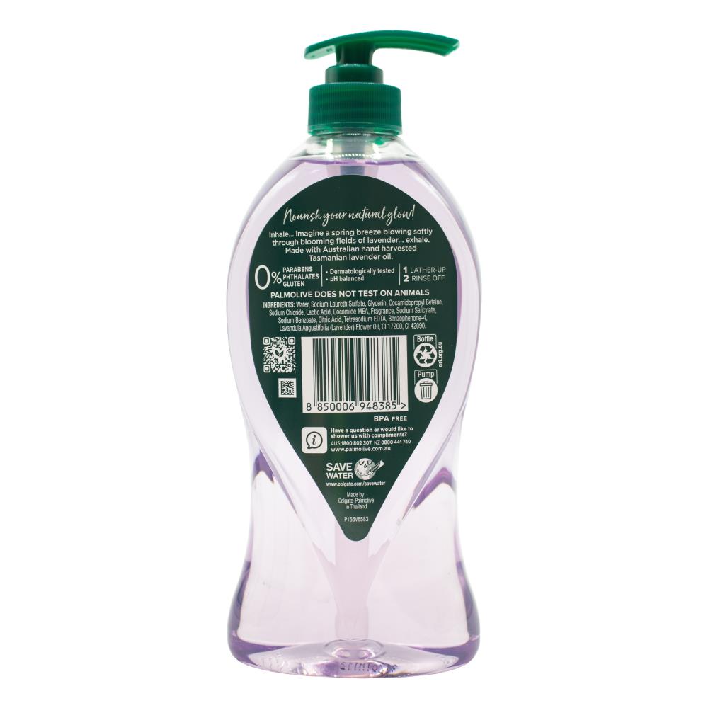 Palmolive 750ml Body Wash Luminous Oils Nourish And Glow Tasmanian Lavender And Sweet Almond (4x Pack)