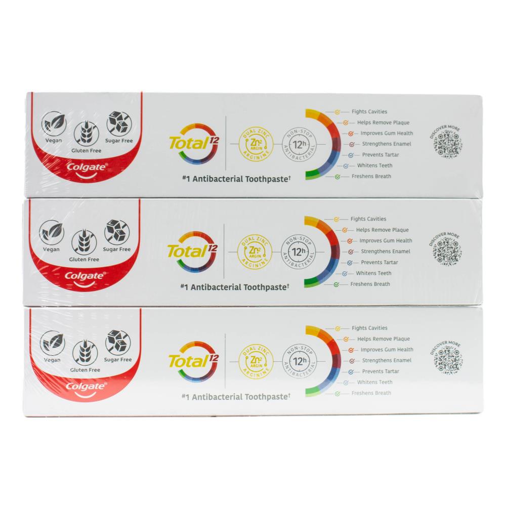 Colgate Pk3 X 200g Toothpaste Total 12 Original (8x Pack)