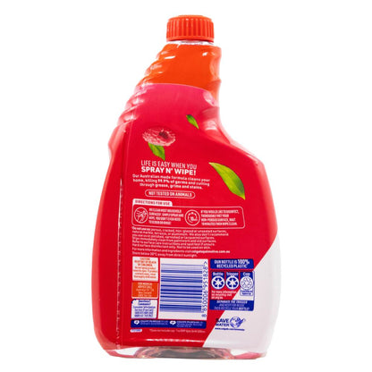 AJAX 750mL Spray N Wipe Multi Purpose Cleaner Refill Vanilla & Berries (8 Pack)