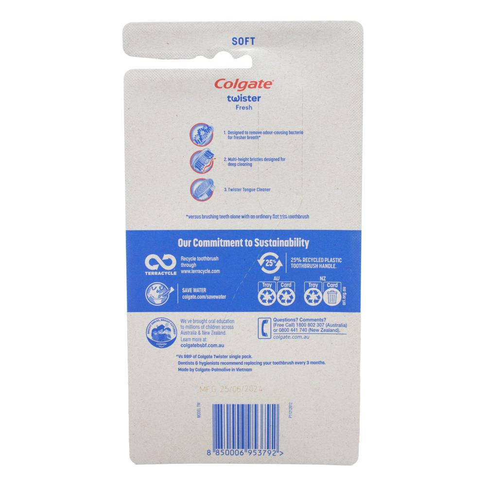 Colgate Pk5 Toothbrush Twister Fresh Soft (6x Pack)