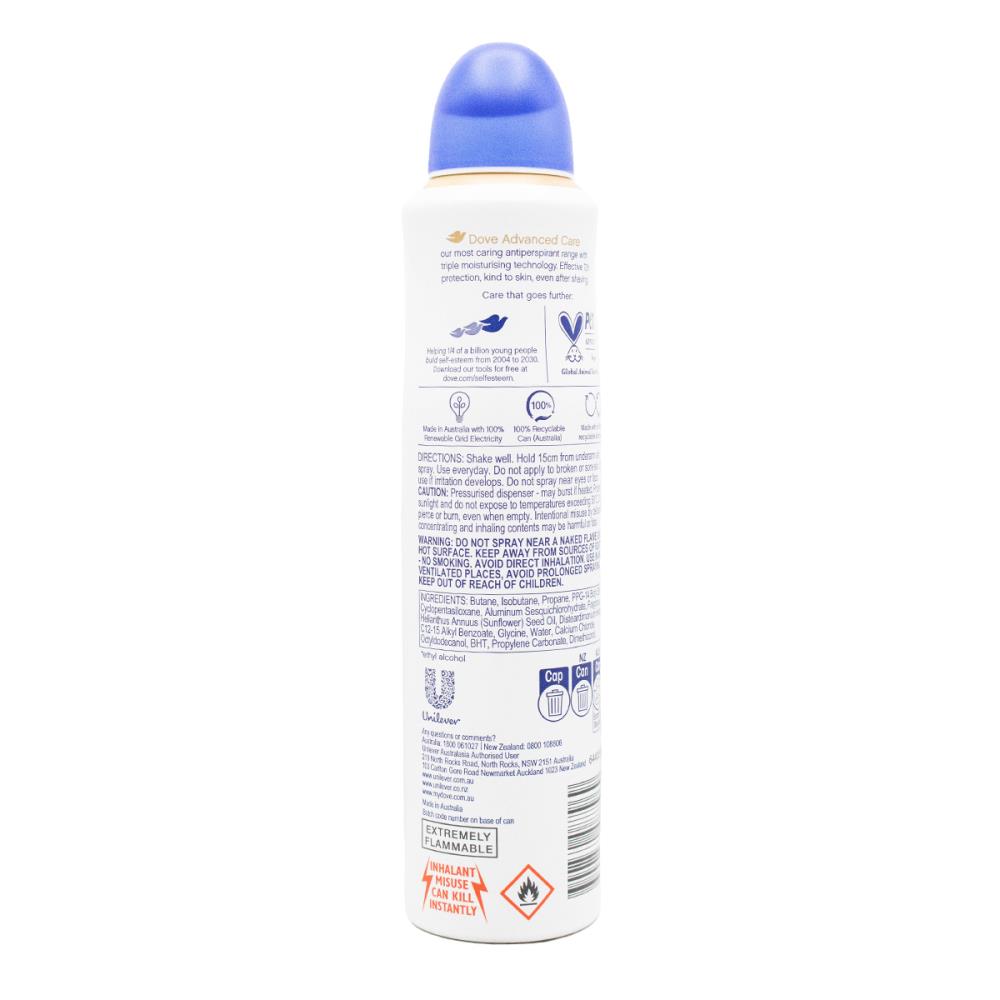 DOVE 145g / 250mL ANTIPERSPIRANT ADVANCED CARE 72H ORIGINAL (6x Pack)