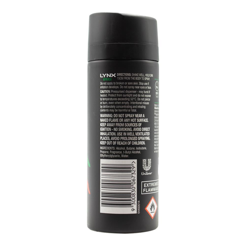 Lynx Deodorant Body Spray Africa 96g / 150ml (6 Pack)