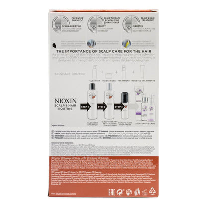 Nioxin Pk3 150ml Shampoo, 150ml Conditioner & 40ml Treatment Thicker Fuller Hair Color Safe Colored Hair Progressed Thinning System 4