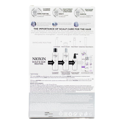 Nioxin Pk3 150ml Shampoo, 150ml Conditioner 50ml Treatment Thicker Fuller Hair Natural Hair Light Thinning System 1 Step 3