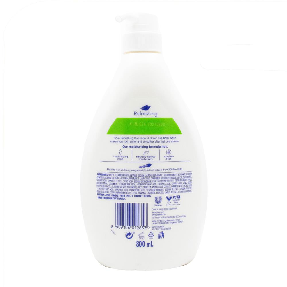 DOVE 800mL BODY WASH TRIPLE MOISTURE SERUM REFRESHING CUCUMBER AND GREEN TEA SCENT (3x Pack)