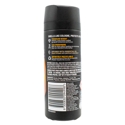 LYNX 93g / 150mL BODY SPRAY PREMIUM FINE FRAGRANCE COLLECTION 72H FRESH INFUSED WITH ESSENTIAL OILS PEACH INFUSION PATCHOULI AND AMBER SCENT (6x Pack)
