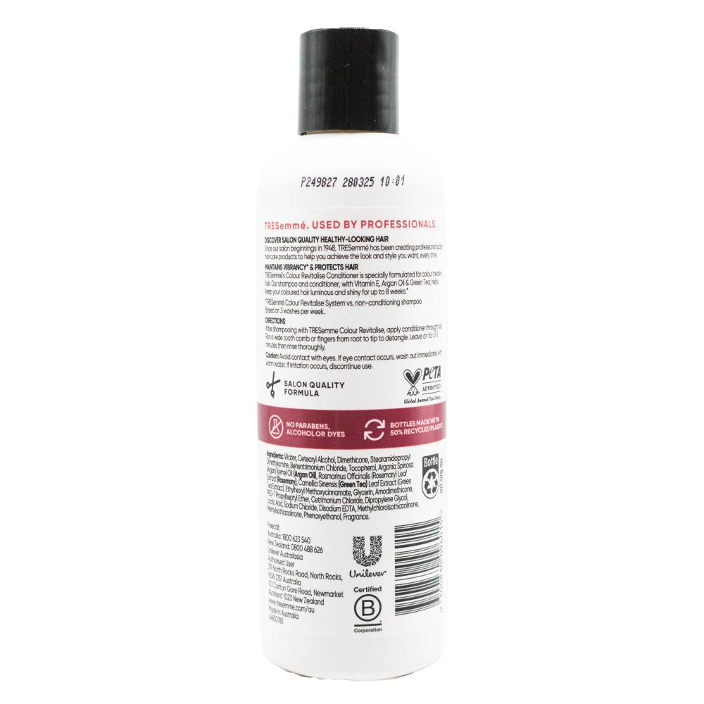 TRESEMME 350mL CONDITIONER COLOUR REVITALISE VITAMON E ARGAN OIL AND GREEN TEA (3x Pack)