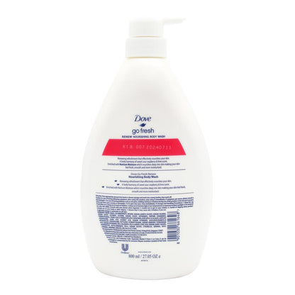 Dove Body Wash Go Fresh Raspberry & Lime Scent 800ml (3x Pack)