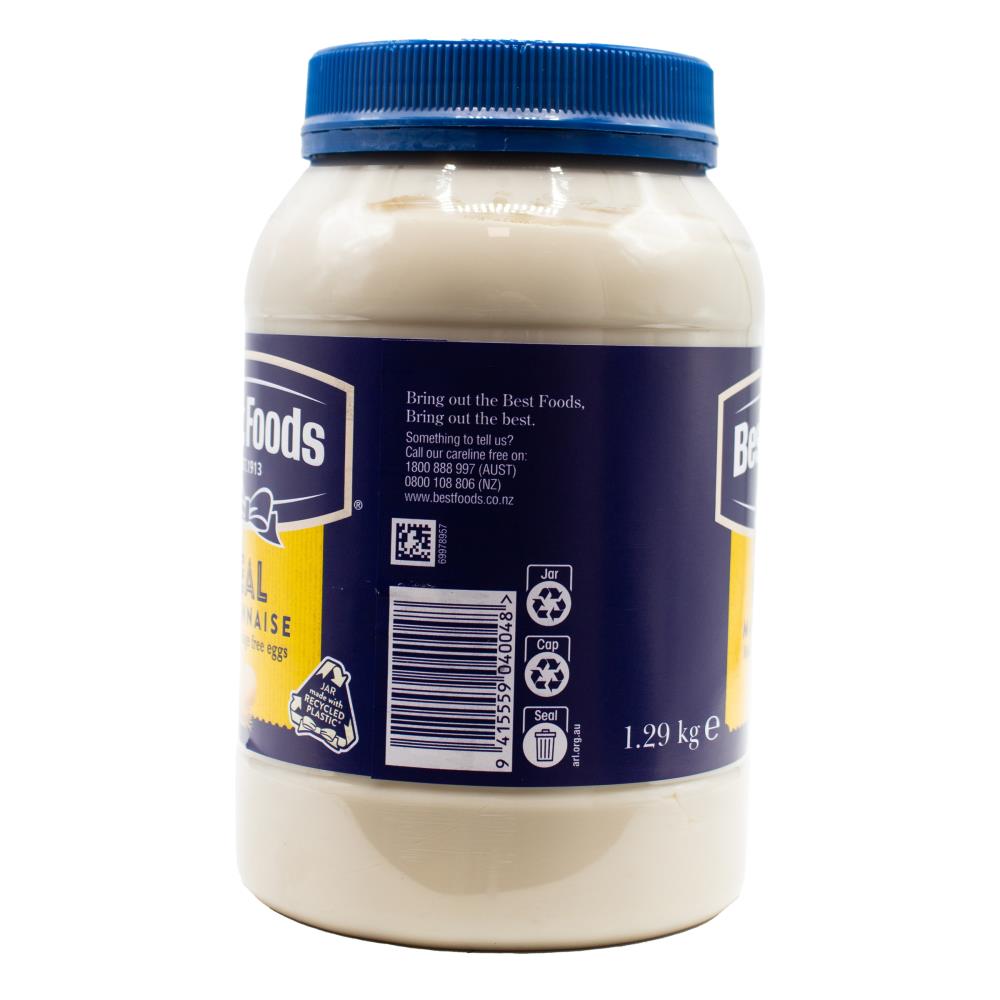 Best Foods 1.29kg Real Mayonnaise (8x Pack)
