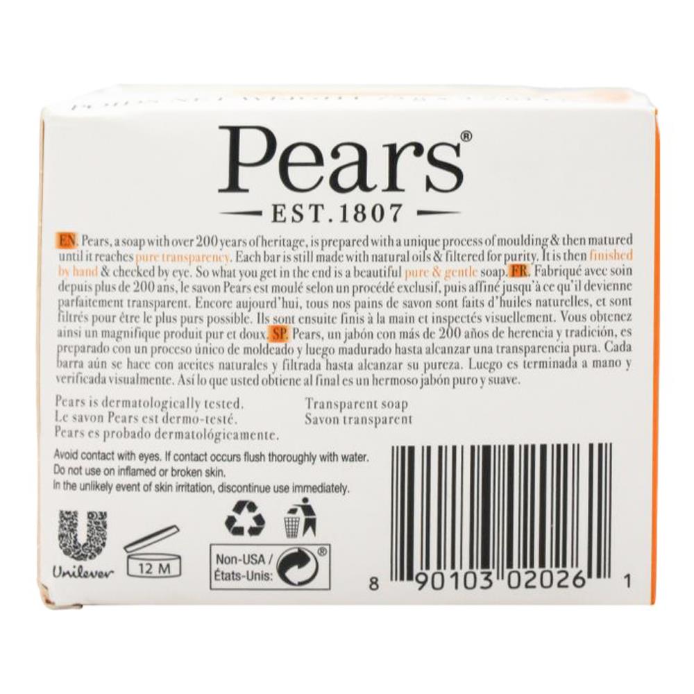 Pears 75g Soap Bar Amber 12 x 3Pk (Value Pack 36)