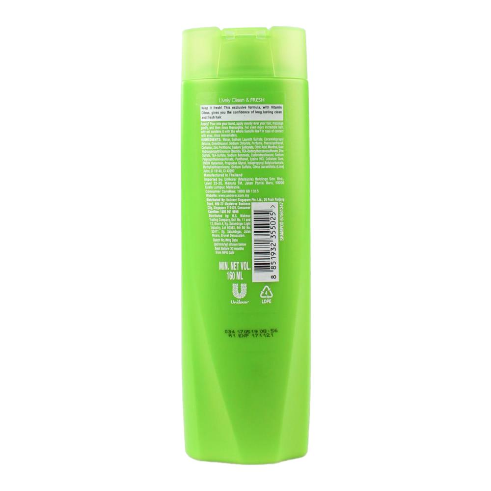Sunsilk Shampoo Lively Clean And Fresh 160ml (6 Pack)