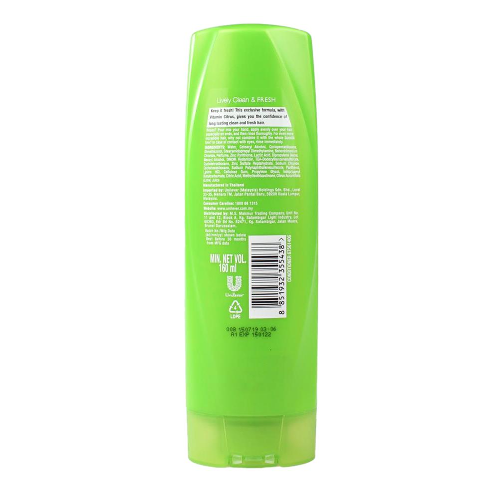 Sunsilk Conditioner Lively Clean And Fresh 160ml (3 Pack)