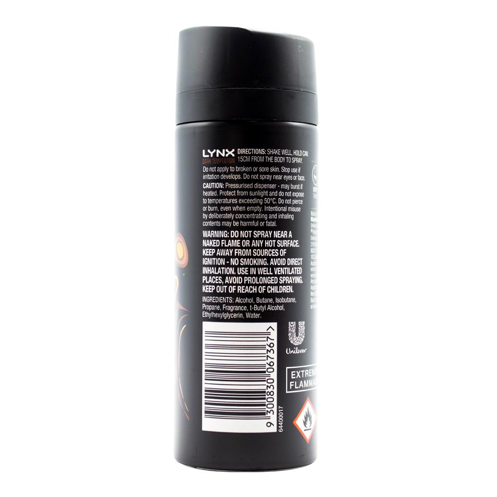 Lynx Deodorant Bodyspray Dark Temptation 96g / 150ml (6 Pack)