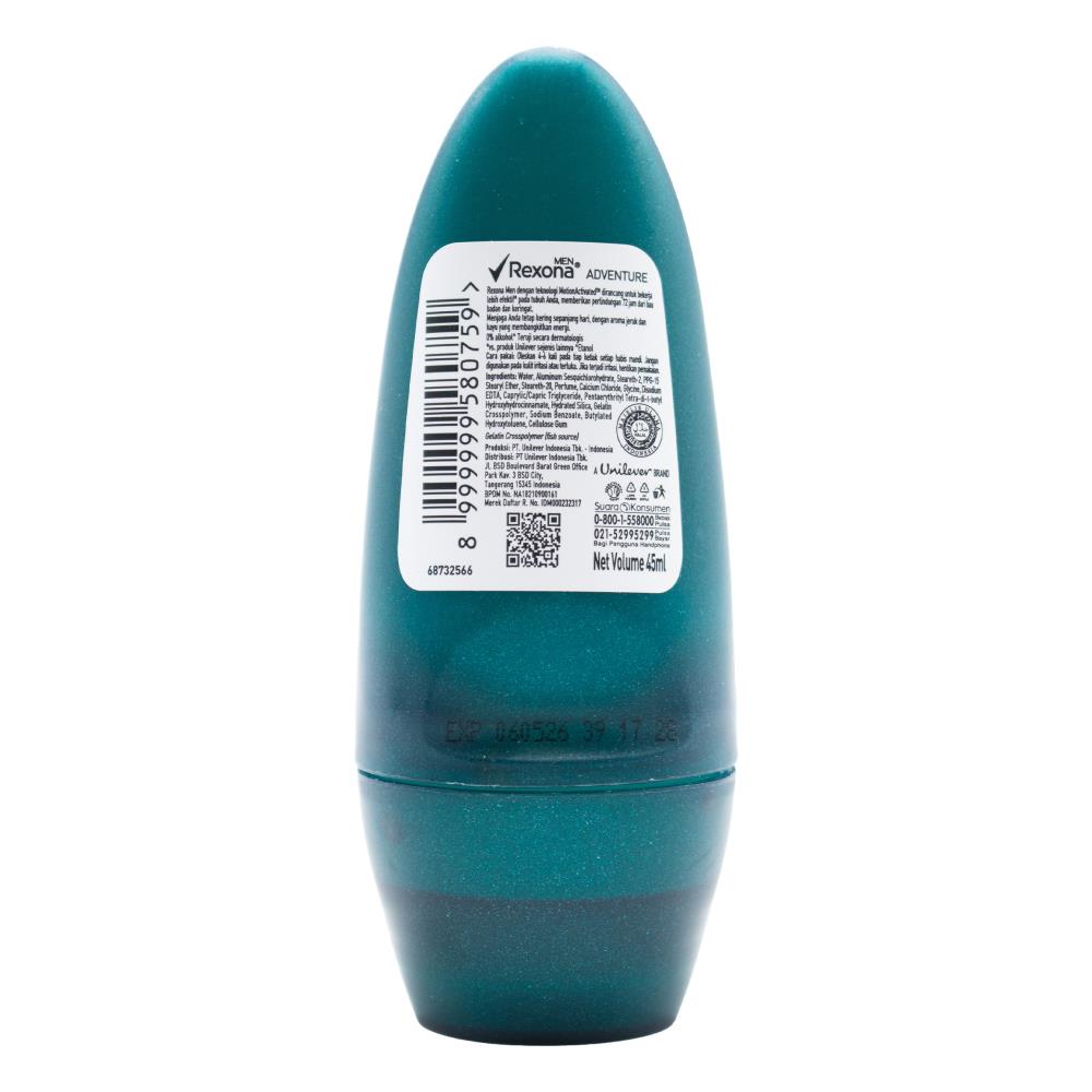 REXONA MEN 45ml ROLL ON DEODORANT ADVENTURE (24x Pack)