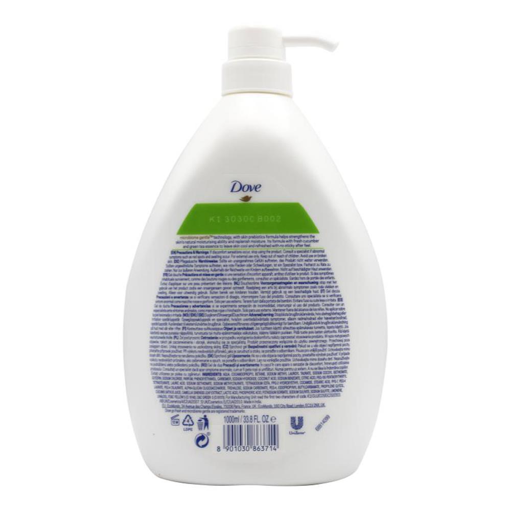 DOVE 1000mL BODY WASH FRESH TOUCH CUCUMBER X GREEN TEA (3 X Pack)