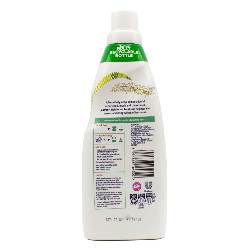 COMFORT 900mL FABRIC CONDITIONER RAINFOREST FRESH (6x Pack)