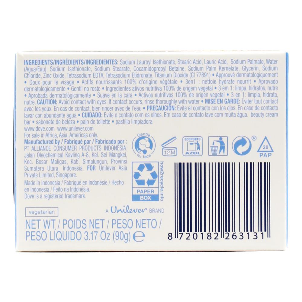 Dove Soap Bar Sensitive Skin Hypollergenic Beauty Bar 90g (48 Pack)