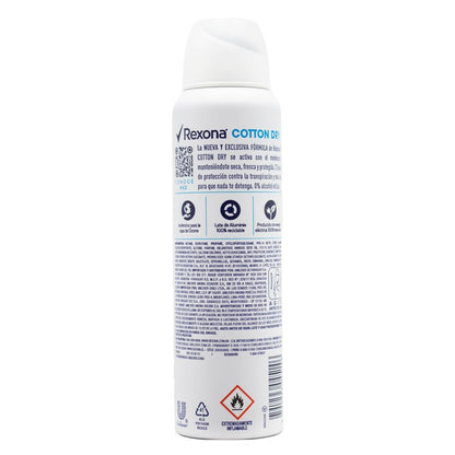 REXONA 150mL / 89g ANTIPERSPIRANT 72H COTTON DRY (12x Pack)